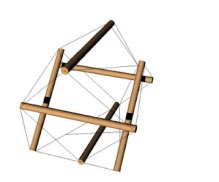 Modelo de tensegridad con icosaedro. Levin.
